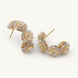 Jade earrings – Celestial pink / blue 18k gold plated brass